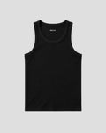 Strati Black Ribbed Tank Top