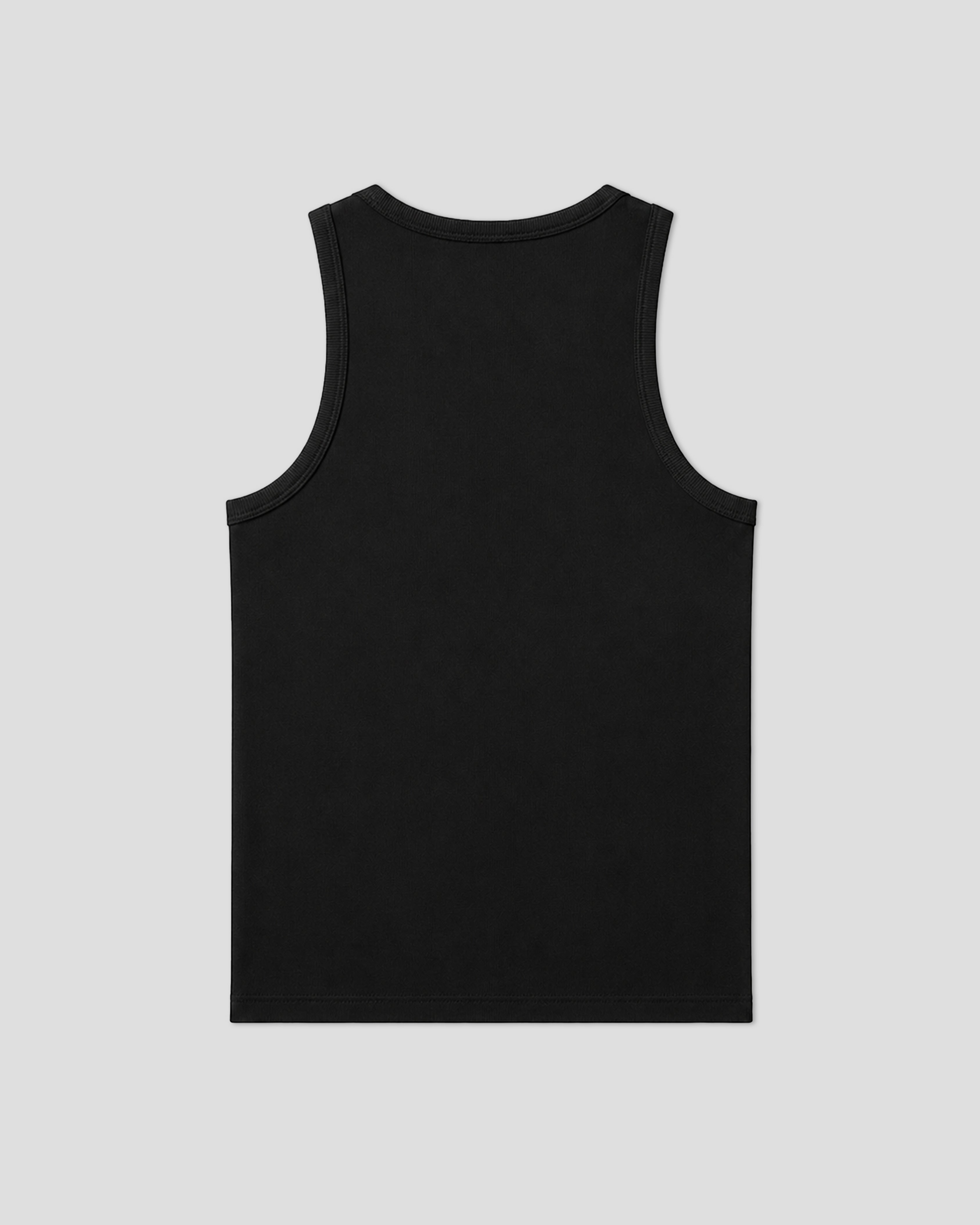 Strati Black Ribbed Tank Top