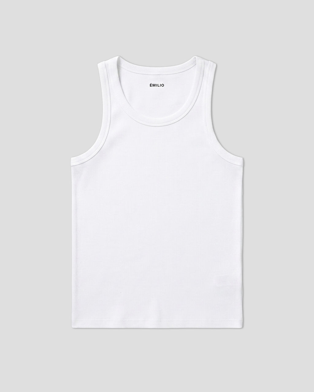 White tank top on a light gray background
