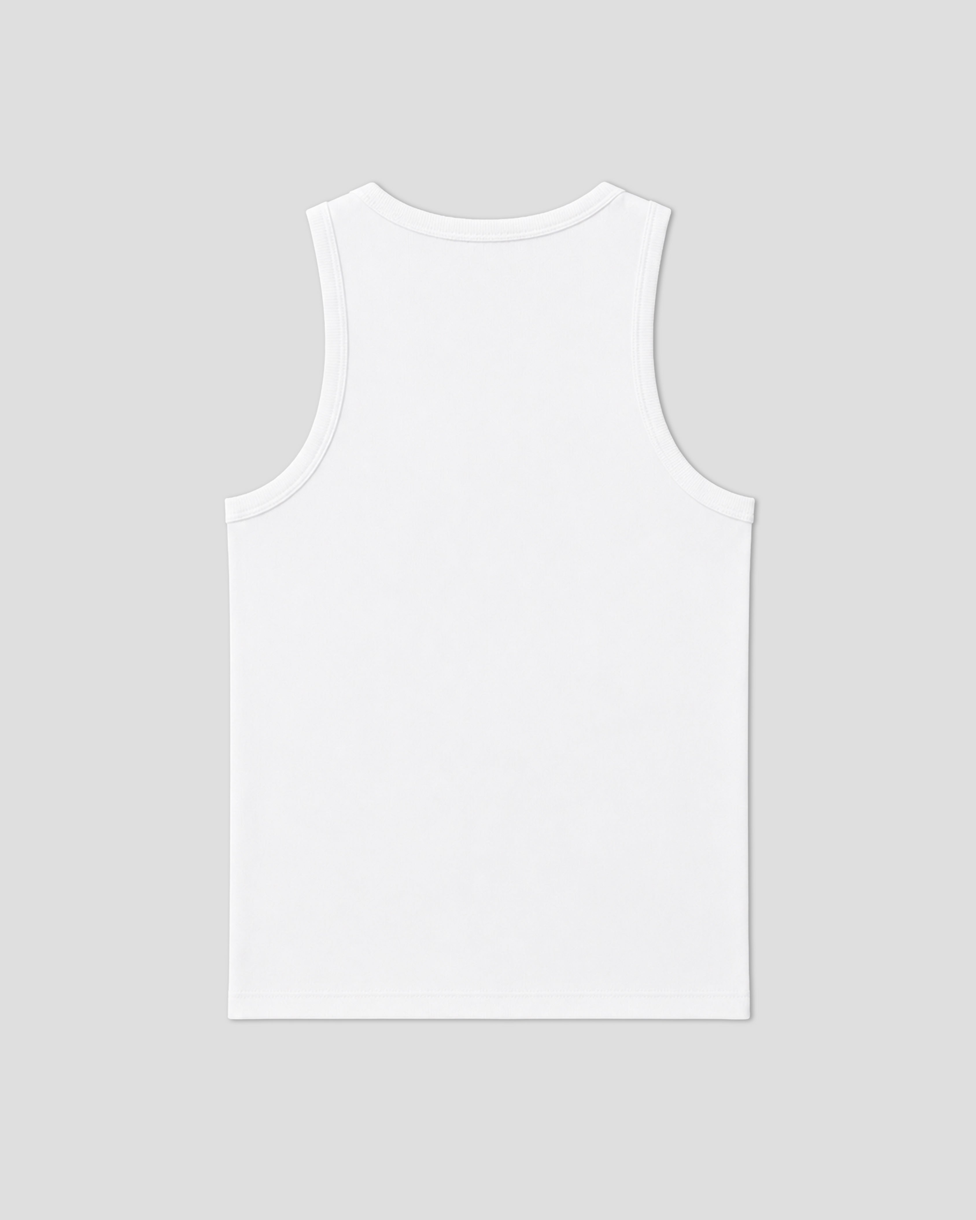 Strati White Ribbed Tank Top